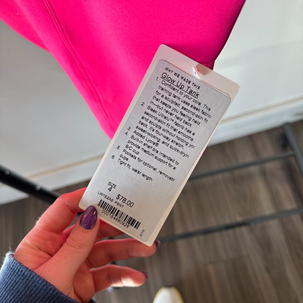 NWT Lululemon Glow Up Tank, Hot Pink - Picture 7 of 7